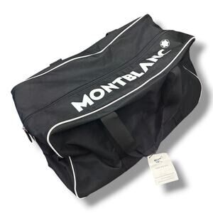 Montblanc Duffel Weekend Bag Black White Travel Gym Parfum Large NEW NWT
